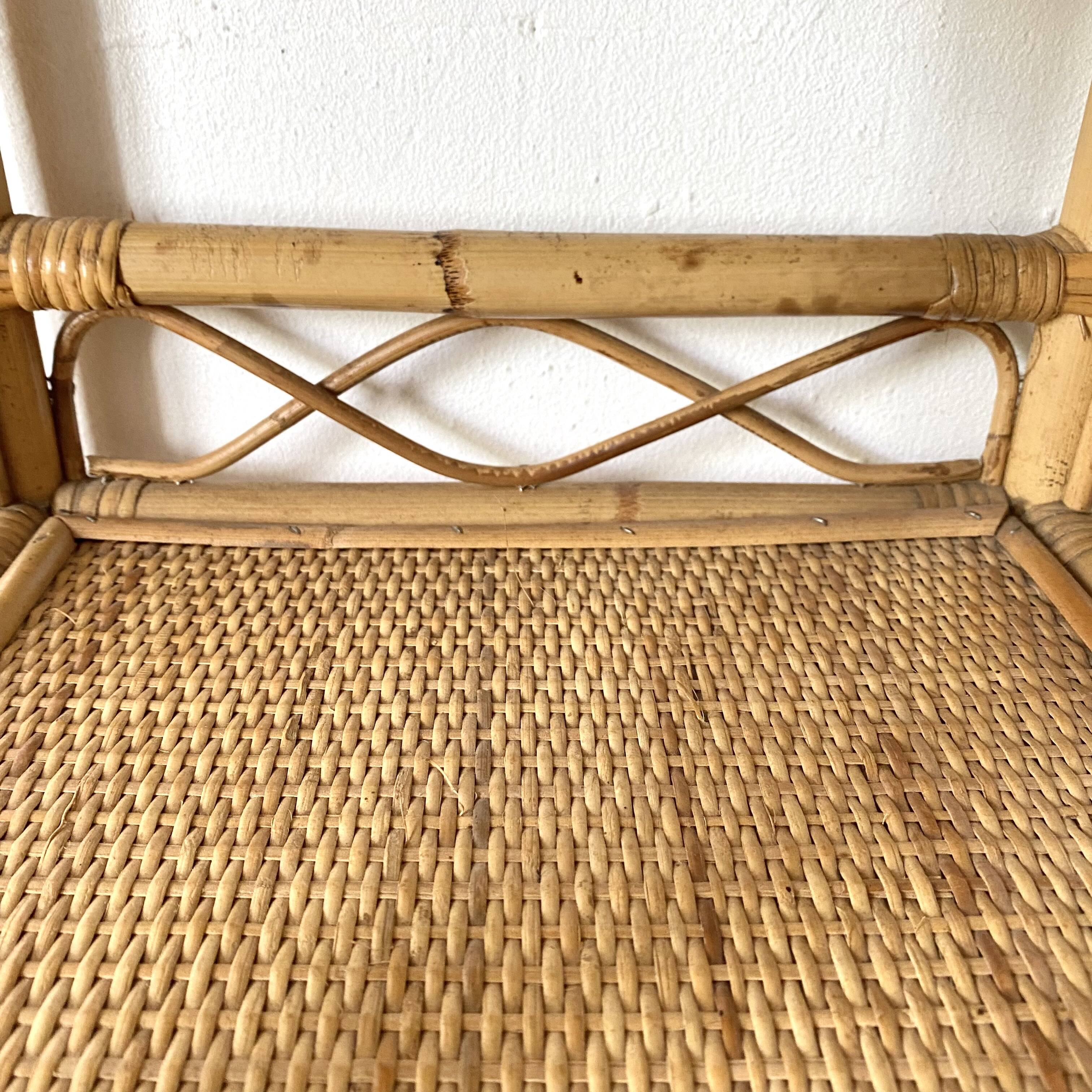 Vintage rattan shelf, bedside or end of sofa