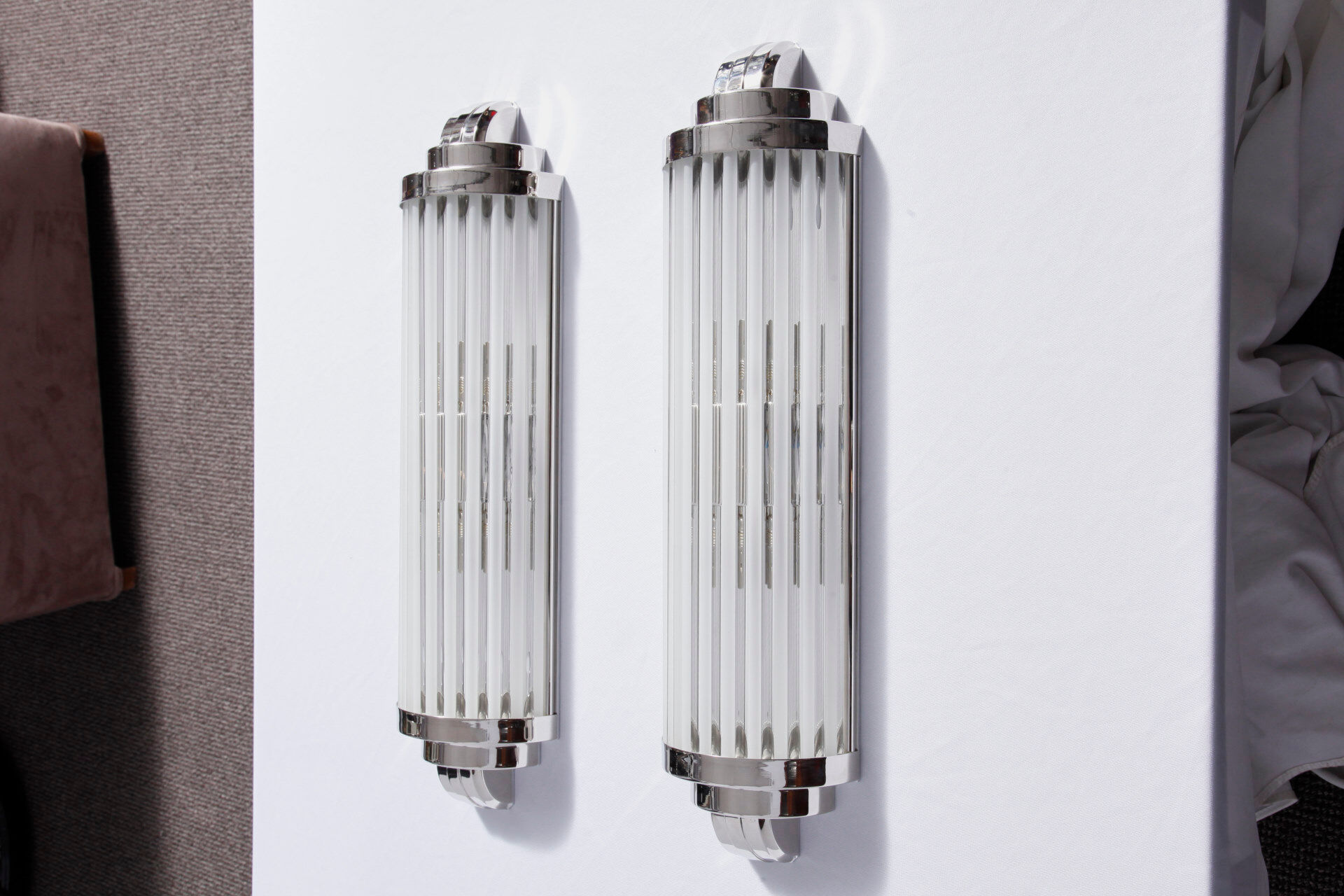 Pair of modernist art-deco wall lamps