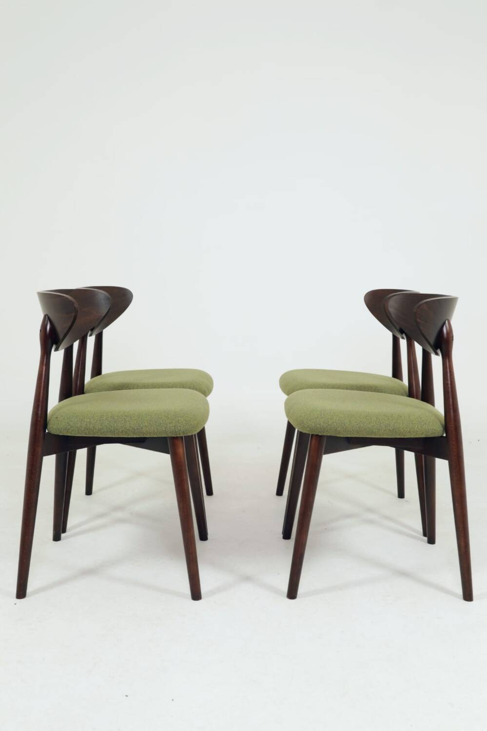 Eucalyptus green boucle dining chairs