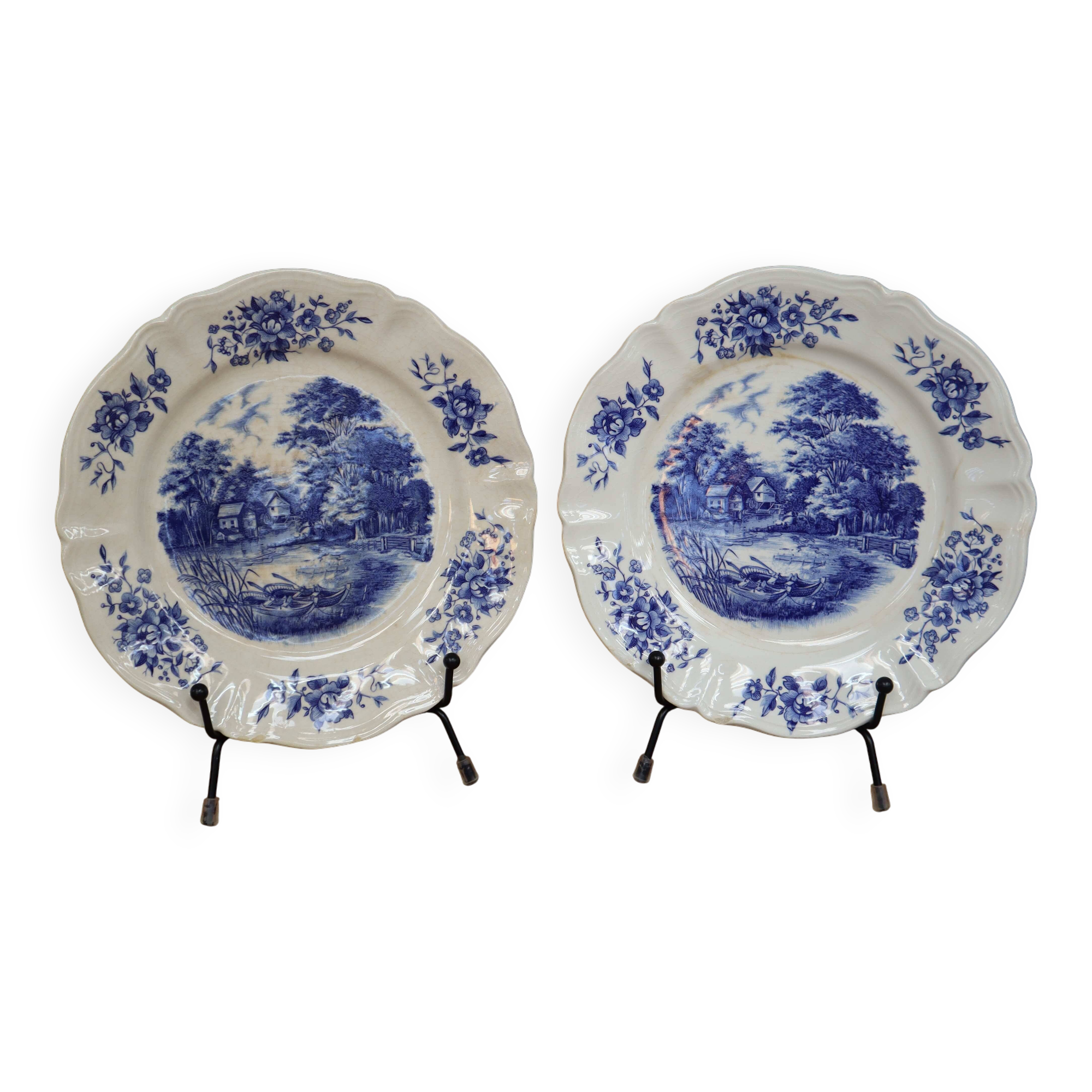 2 assiettes à dessert Sarreguemines modèle Romantic