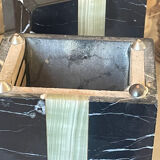 pair of Art Deco bookends in black marble and onyx