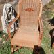 Set of 4 wicker and rattan armchairs
