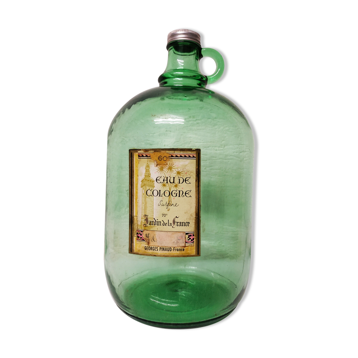 old green perfume bottle