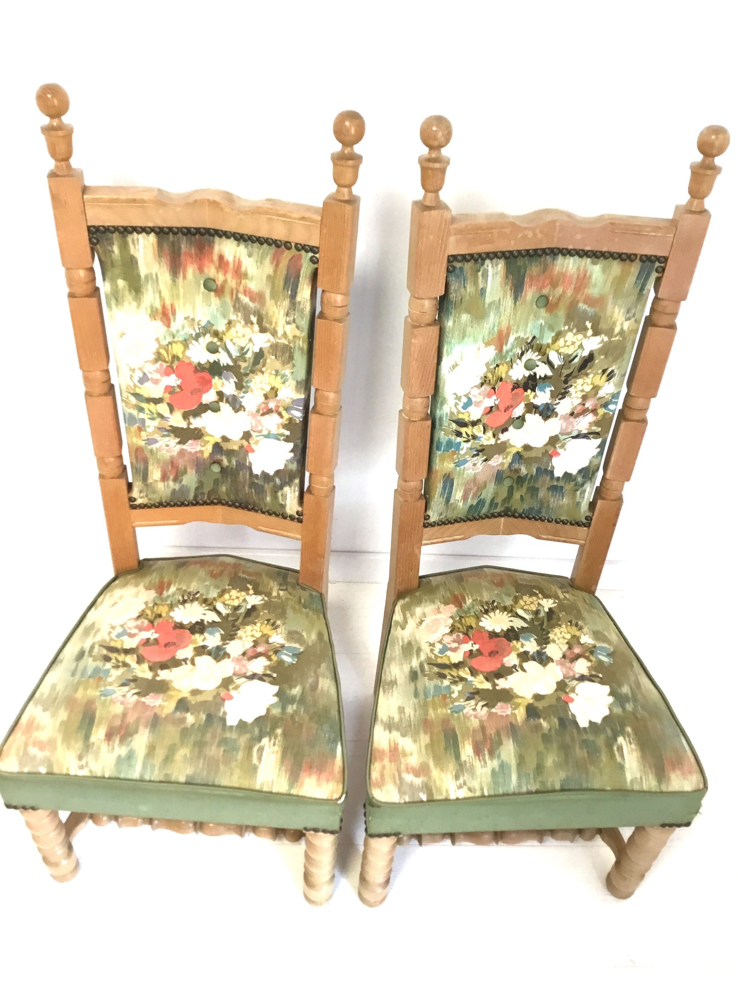 Paire de chaises de cheminée années 40