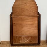 Large art deco beveled mirror in walnut