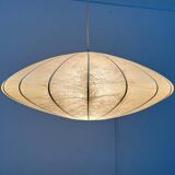 Modern UFO disc cocoon pendant lamp from the mid-century by Friedel Wauer for Goldkant Leuchten, Germany, 1960s.