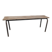 Slatted school bench