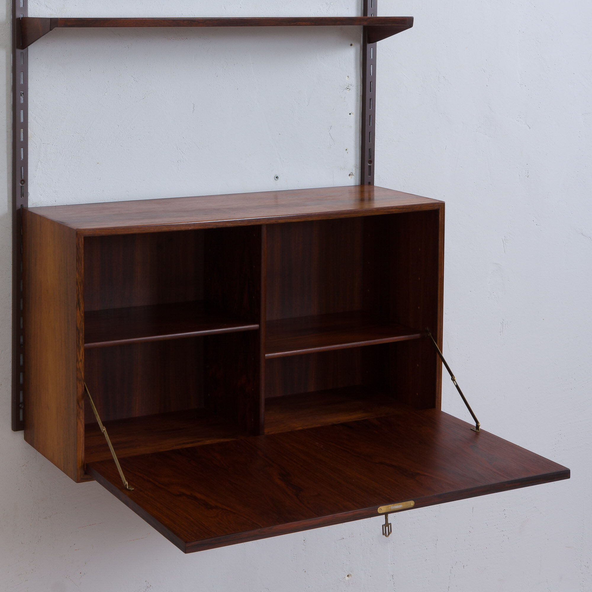 Kristiansen rosewood wall unit with secretaire and 3 shelves