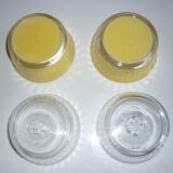 Lot of 4 glass ramekins 2 transparent and 2 yellow
