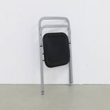 2x leather Folding Chairs by Giorgio Cattelan for Cidue, 1970s