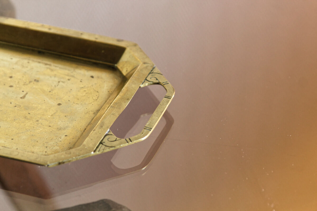 Art deco brass tray