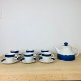 Tea set 6 cups ceramic Koka by Rörstrand Sweden, Scandinavian