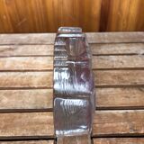Ancien vase soliflore forme lotus verre moulé rose vintage