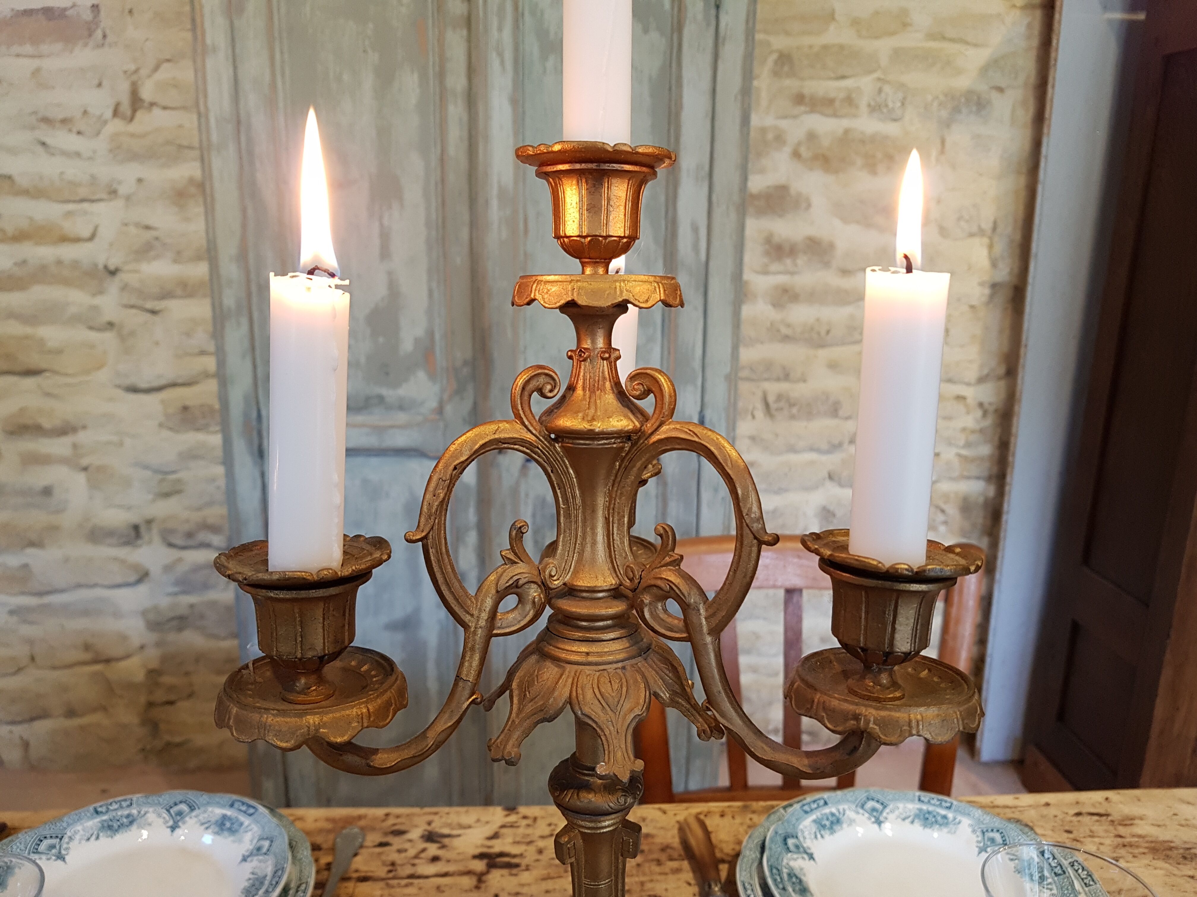 Old and majestic chandelier in bronze