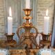 Old and majestic chandelier in bronze