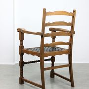 Chaises médiévales vintage en chêne, lot de 4