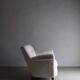 White faux shearling lounge chair | Sweden | 1940s