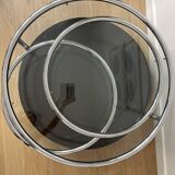 Vintage circular coffee table with triple top - 1980s