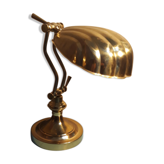 1970 desk brass shell lamp