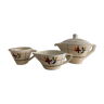 Teapot and creamers Gien, model Tamaris, 1950