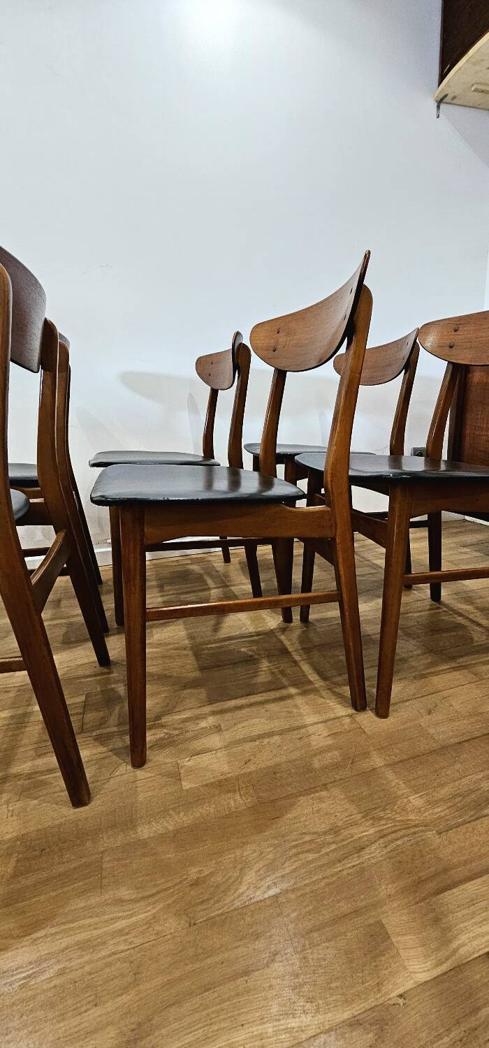 6 Danish teak chairs farstrup model monaco