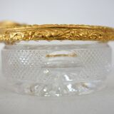 Small glass and gilt bronze ashtray Fleurs de lys