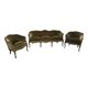 Mid 20th-Century Walnut Armchairs and Sofa in the Italian Style, Three-Piece