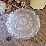 Art deco decoration trivet in transparent and opaque/frosted glass