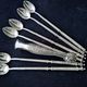 Set of 6 mazagran spoons and stainless steel sugar tongs