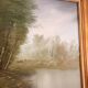 Old Oil Painting Canvas Pastoral Landscape Cow Gérard Roux