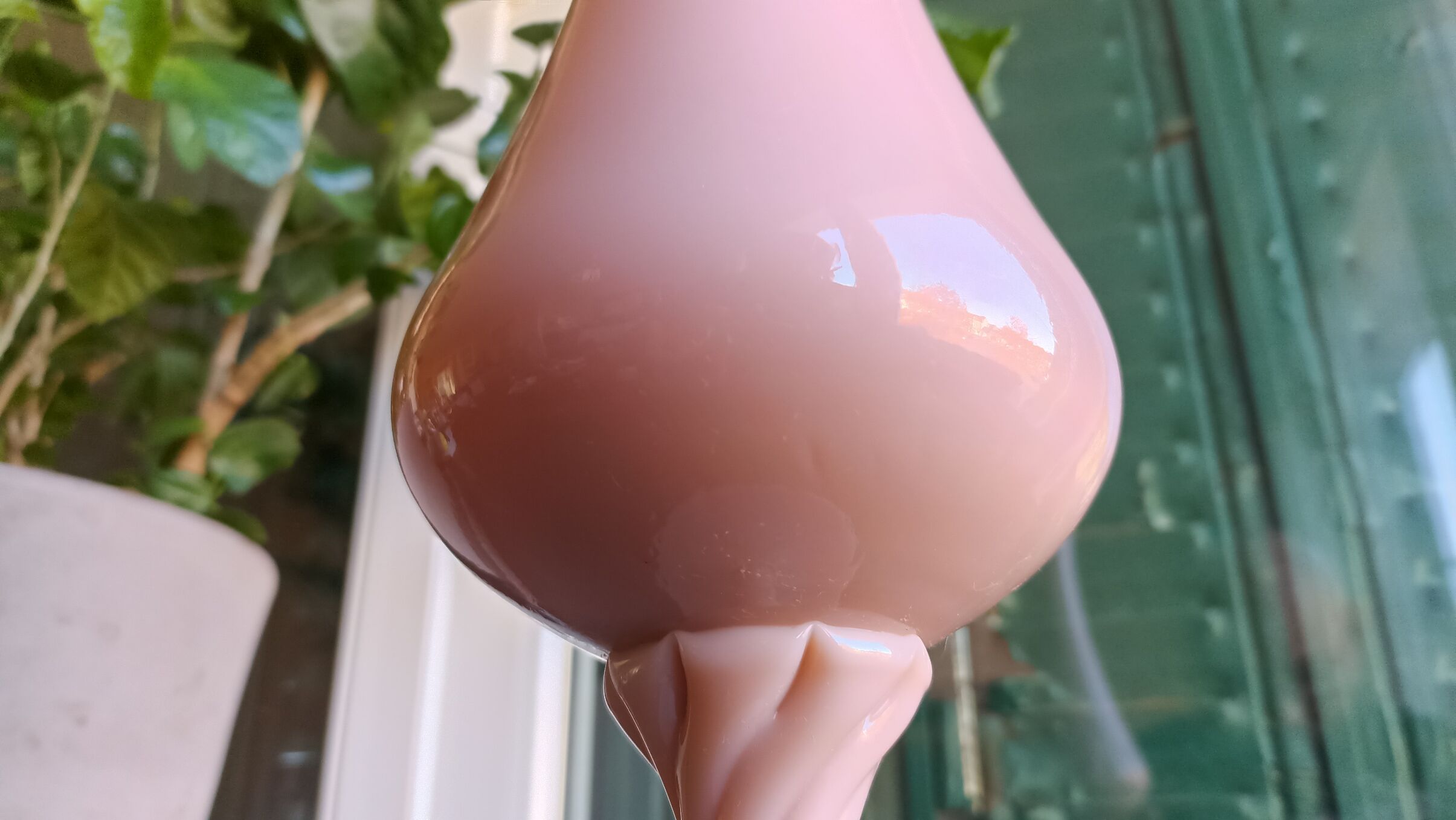 44 cm opaline vase - Pink "nymph's thigh" - 70s