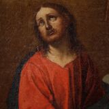 Antique Italian painting Christ with angels from the 17th century