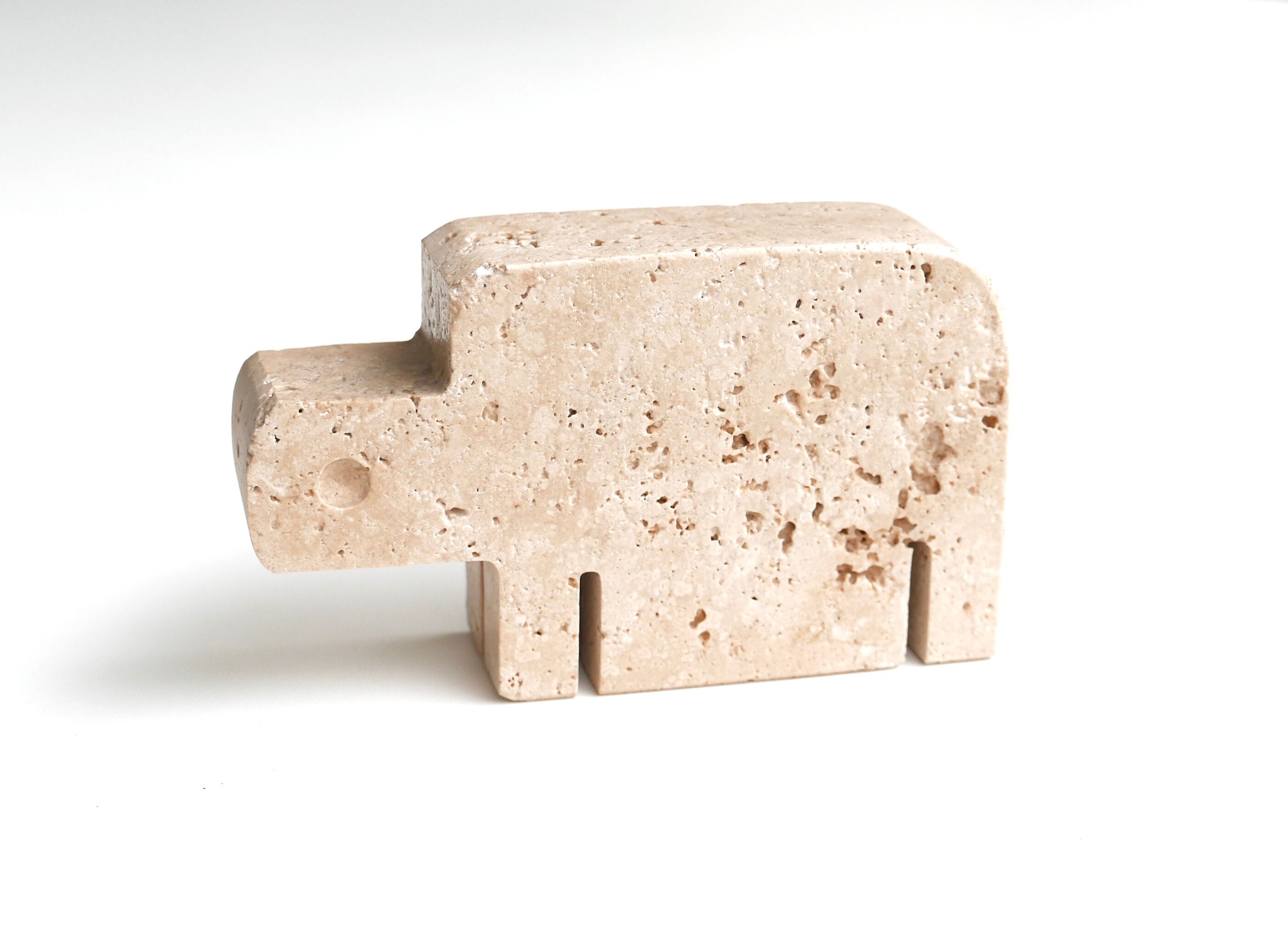 Fratelli Mannelli travertine zoomorphic paper press, 1970's