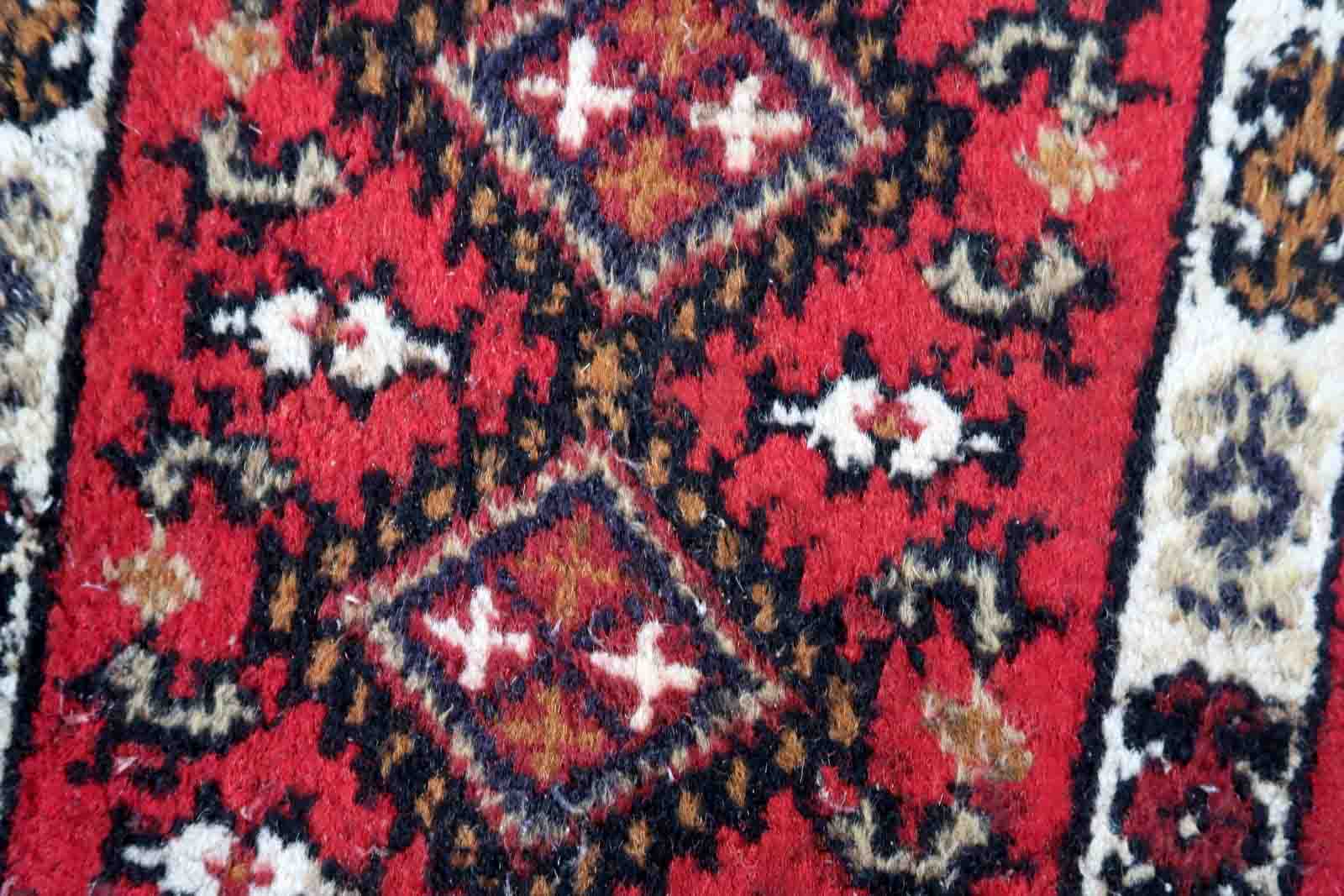 Vintage persian carpet hamadan handmade 40cm x 56cm 1970s