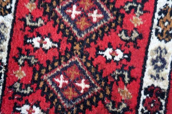 Vintage persian carpet hamadan handmade 40cm x 56cm 1970s