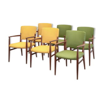 Series of 6 chairs Danish armchairs lounge