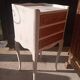 Nightstand with 3 drawers, white patina.