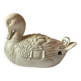 Grande soupière canard en barbotine italienne