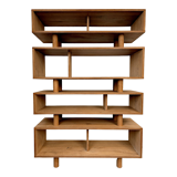 Oak bookcase made in France numbered