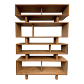 Oak bookcase made in France numbered