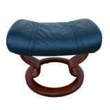 Repose-pieds/pouf en cuir vintage