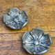 Mini lotus ashtrays in silver-plated metal