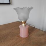 Lampe en verre rose