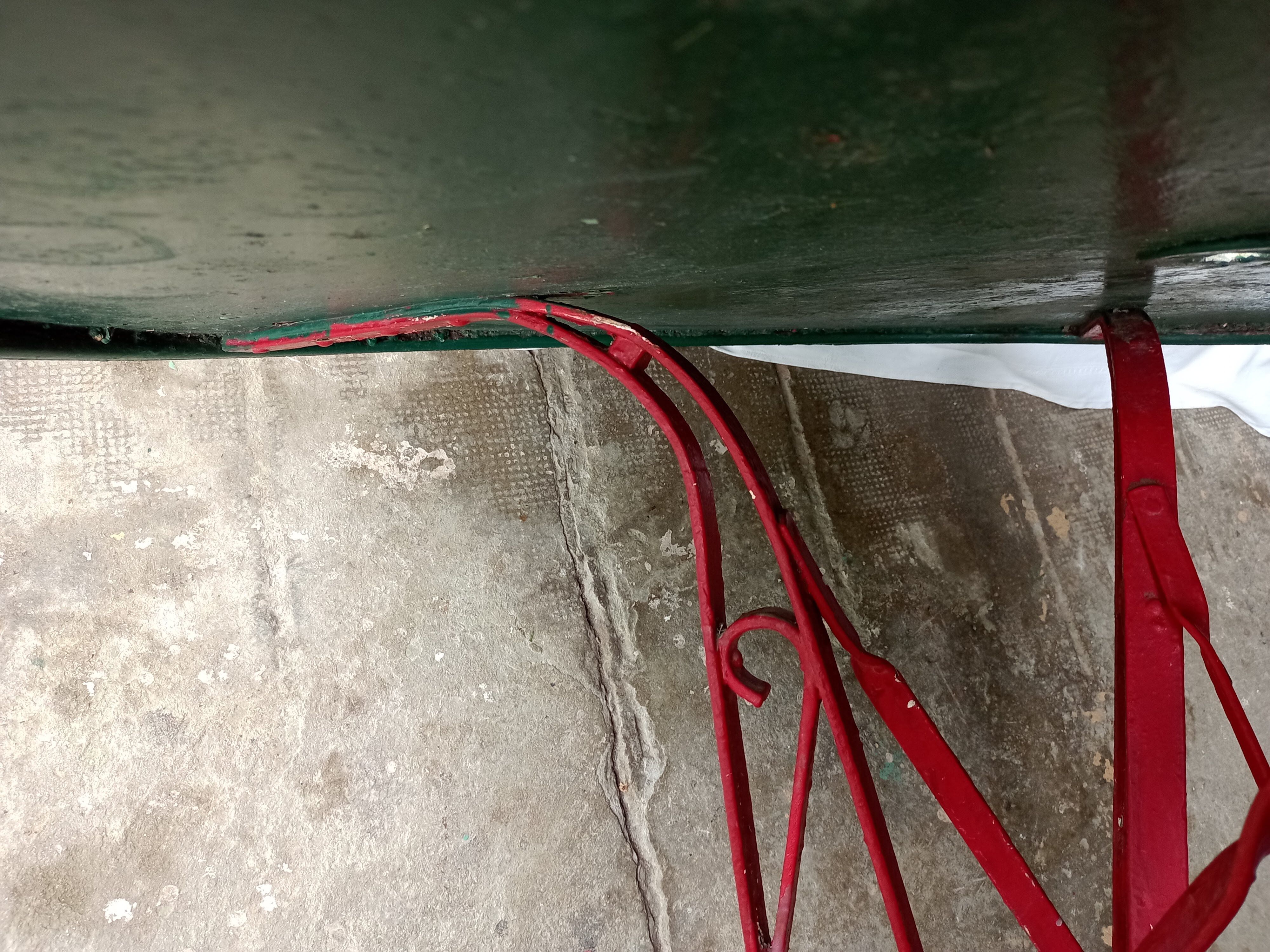 Eiffel style riveted metal garden table