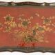Coffee table with removable top in red and black lacquered wood. 1950s.