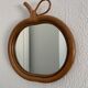 Vintage mirror 1960 rattan apple wicker bamboo - 32 x 35 cm