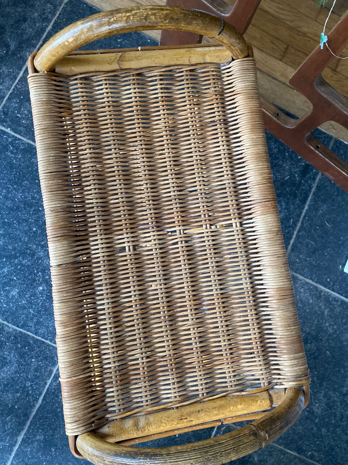 Rattan magazine holder