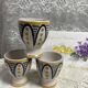 Set of 3 handmade decorated egg cups J 182