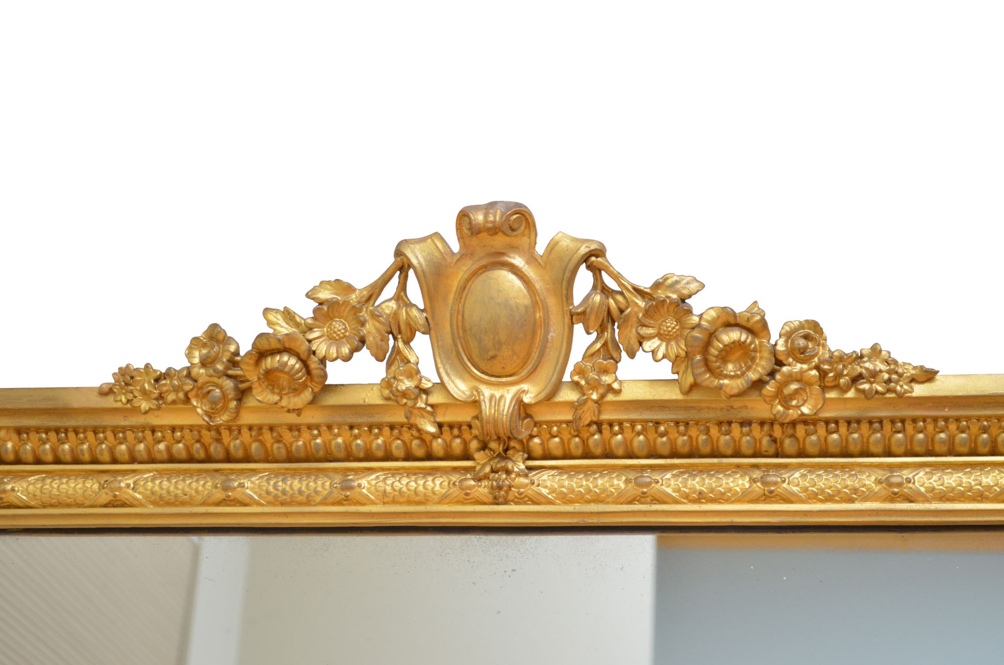 Miroir de cheminée victorien doré