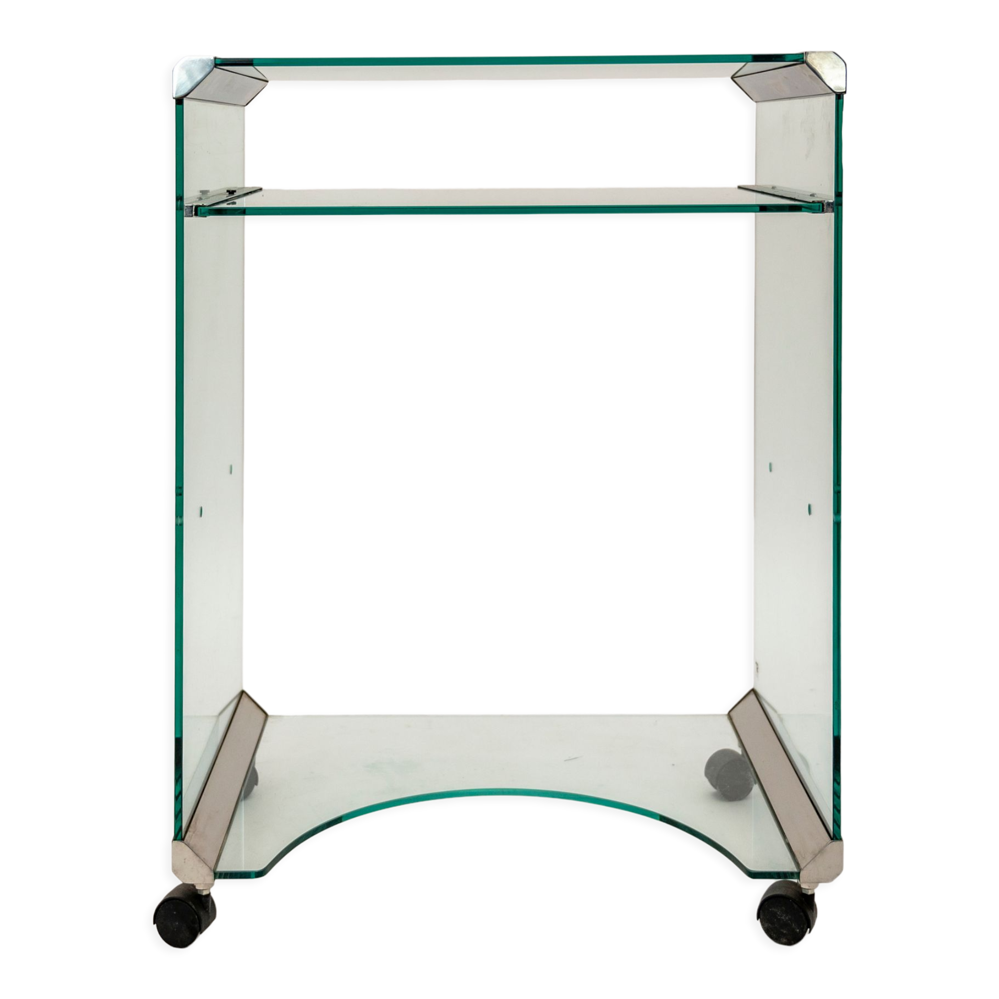 Bureau d'appoint en verre Galotti & Radice Italie 1980